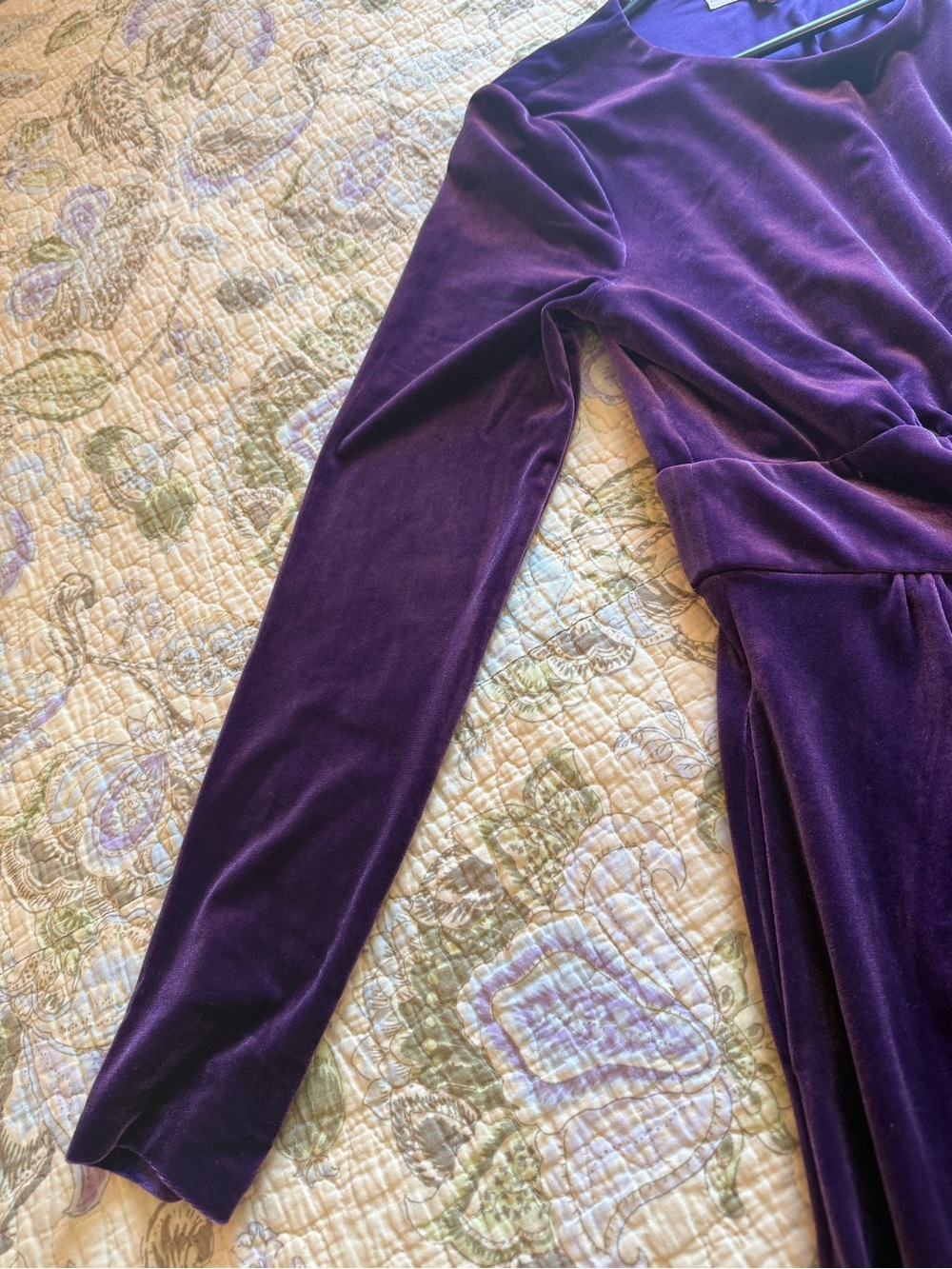 Boden Thea purple velvet midi dress NWT - Picture 6 of 15